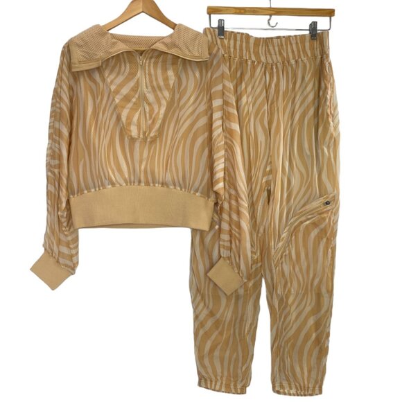 Free People Movement Tan Zebra Print Track Suit